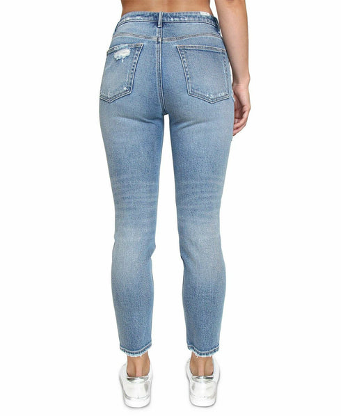 Almost Famous Crave Fame Juniors' Ripped Mom Jeans Size 5